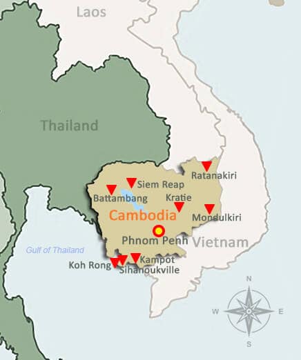 Cambodia Tour Map by Guiding Asia