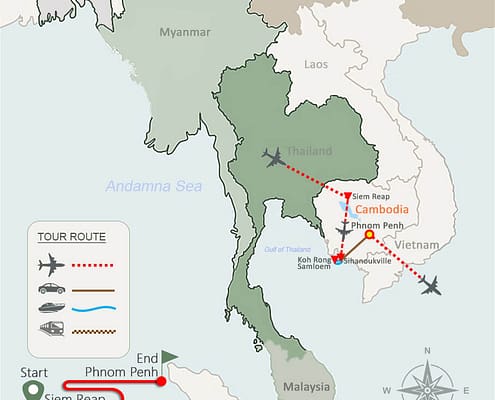 Cambodia Sightseeing & Beach Island 10 Days Cambodia Sightseeing & Beach Island 10 Days