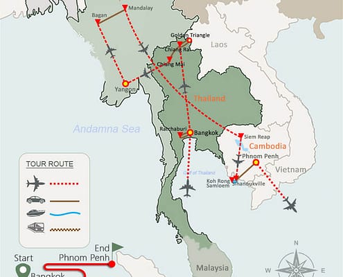 Thailand Myanmar & Cambodia Tour with Beach 23 Days(1) Thailand Myanmar & Cambodia Tour with Beach 23 Days