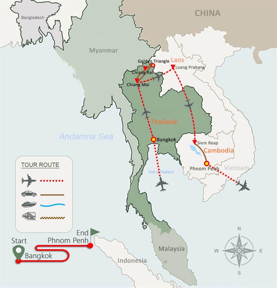 Best Thailand Laos and Cambodia Tour 2 Weeks(1) Best Thailand Laos and Cambodia Tour 2 Weeks