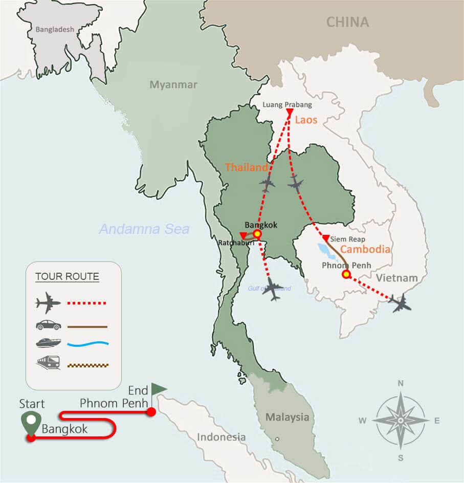 Thailand Laos and Cambodia Tour 2 Weeks Thailand Laos and Cambodia Tour 2 Weeks